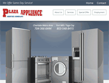 Tablet Screenshot of plazaapplianceservice.com